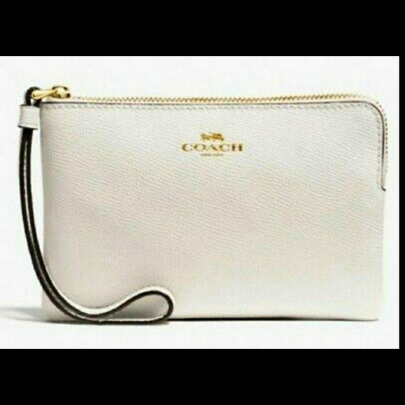 Coach Handbags - Coach White Crossgrain Leather Wristlet NWT